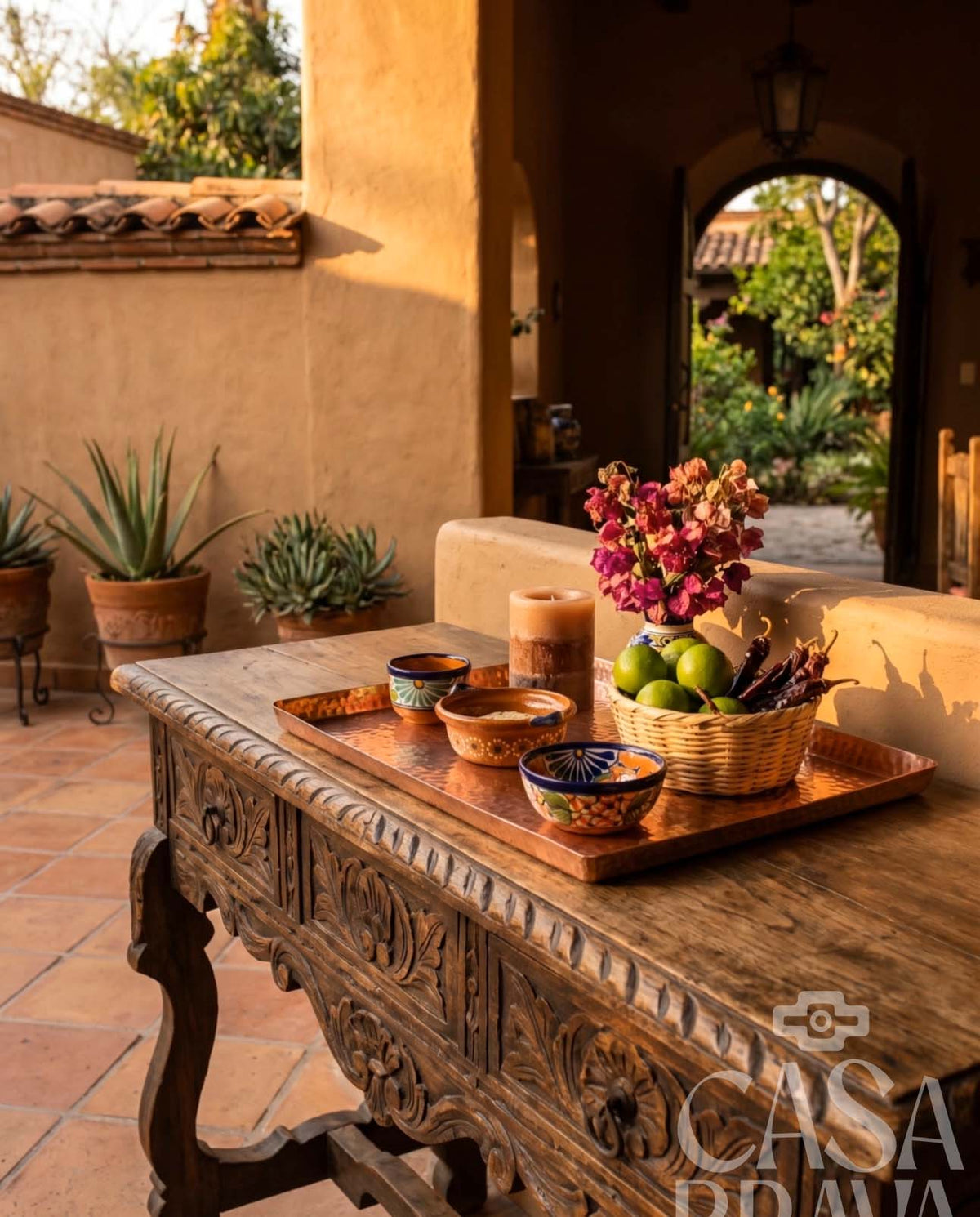 Hammered Copper Rectangular Tray