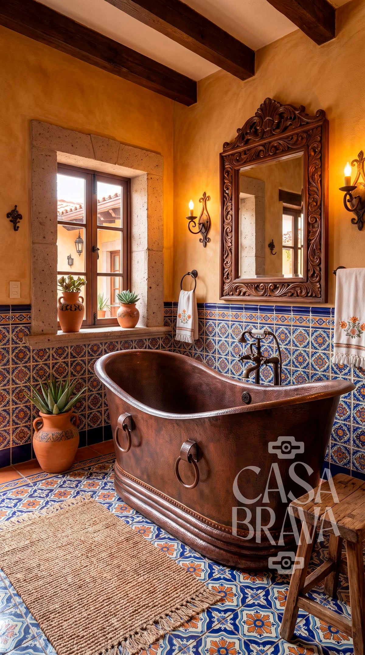 Antigua Hammered Copper Bath Tub