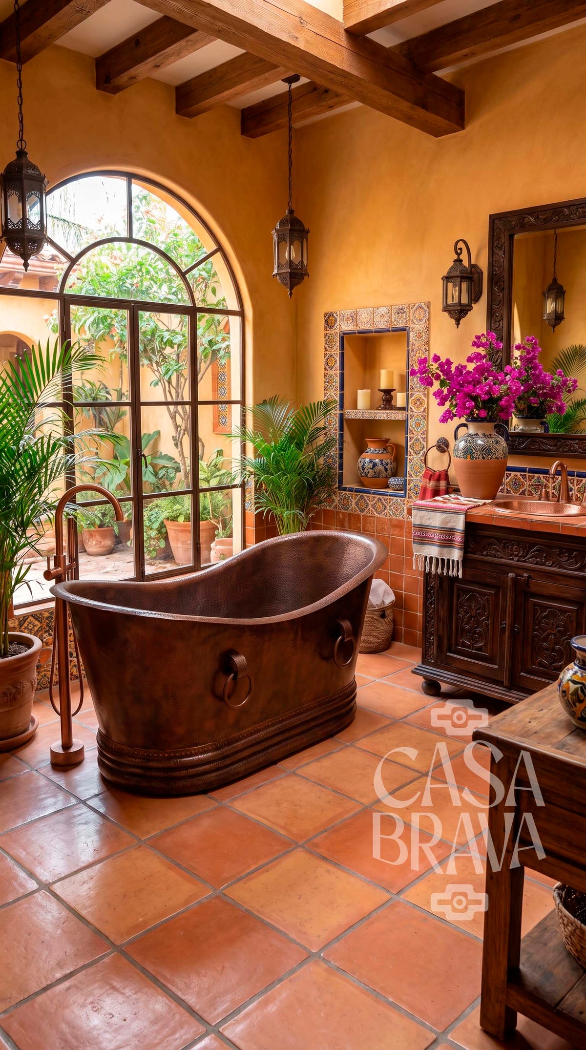 Antigua Hammered Copper Bath Tub