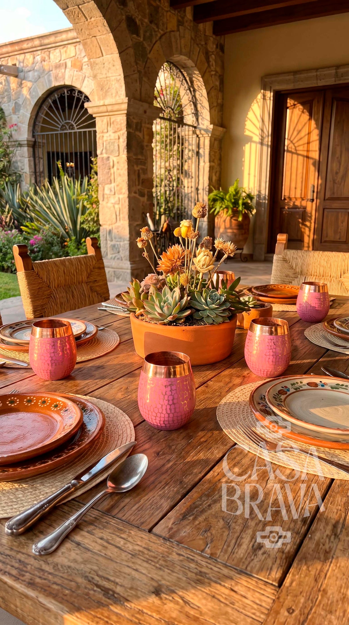 Agua Fresca Hammered Copper Glass