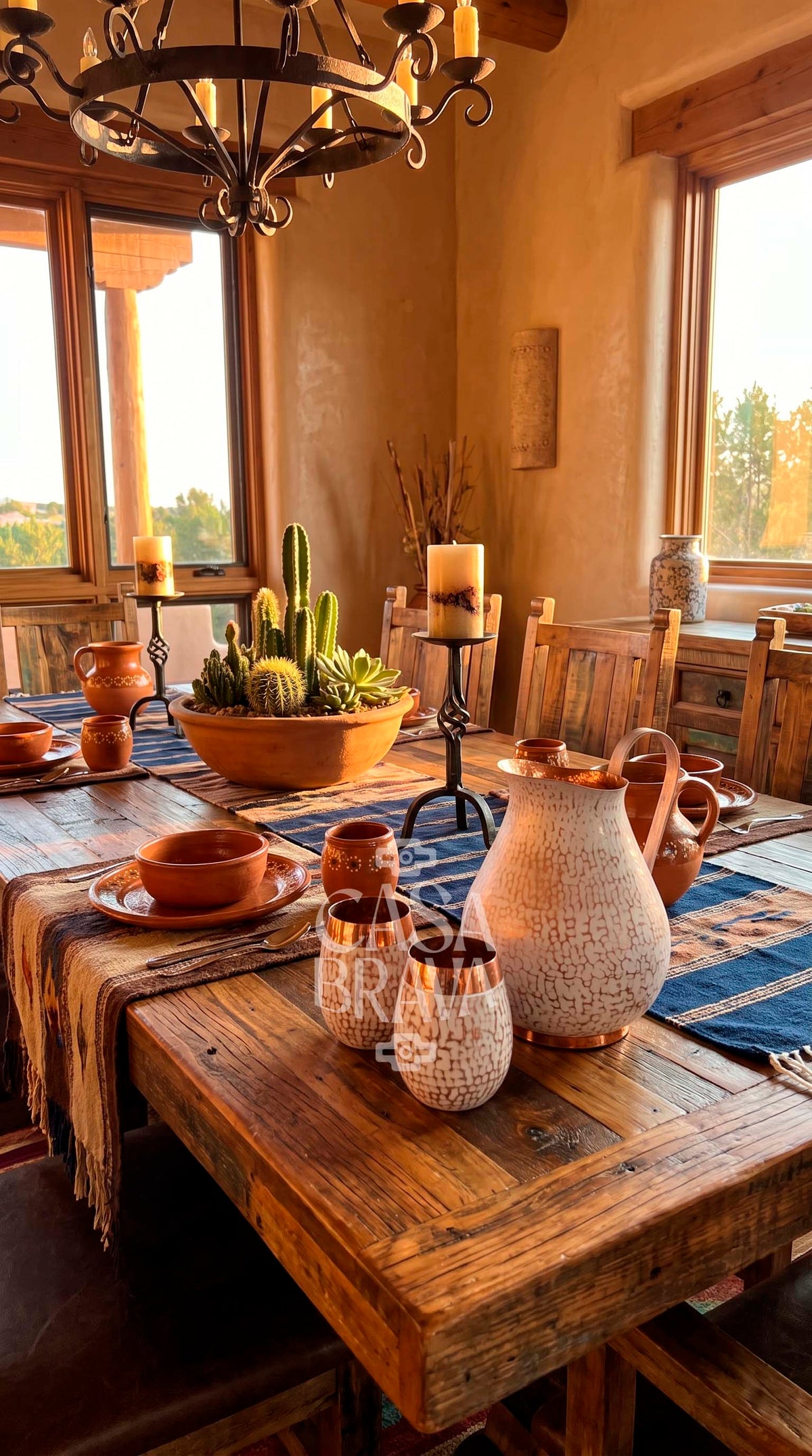 Agua Fresca Hammered Copper Picher Set