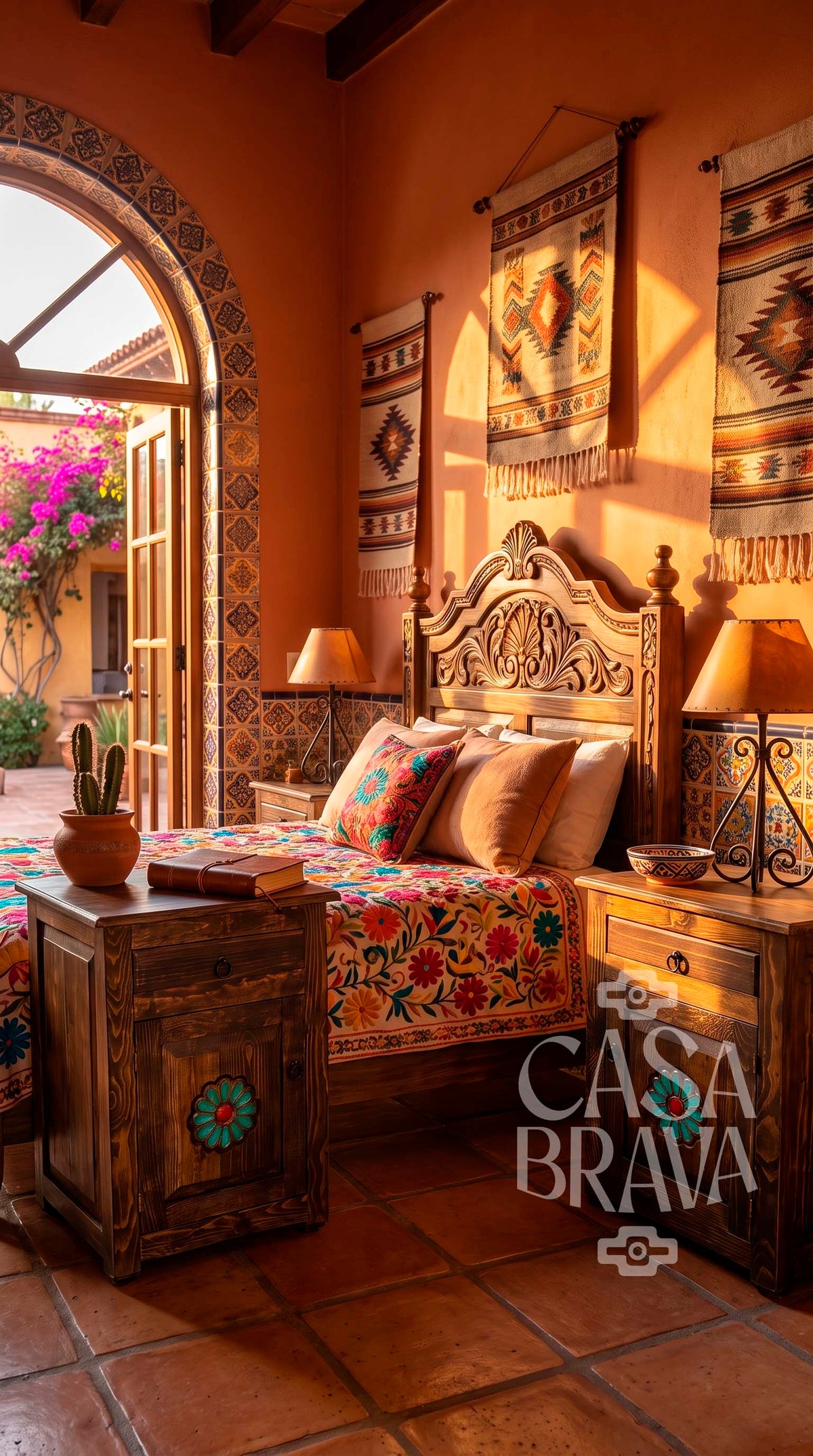Campeche Rustic Nightstand – Mexican-Inspired Bedside Table