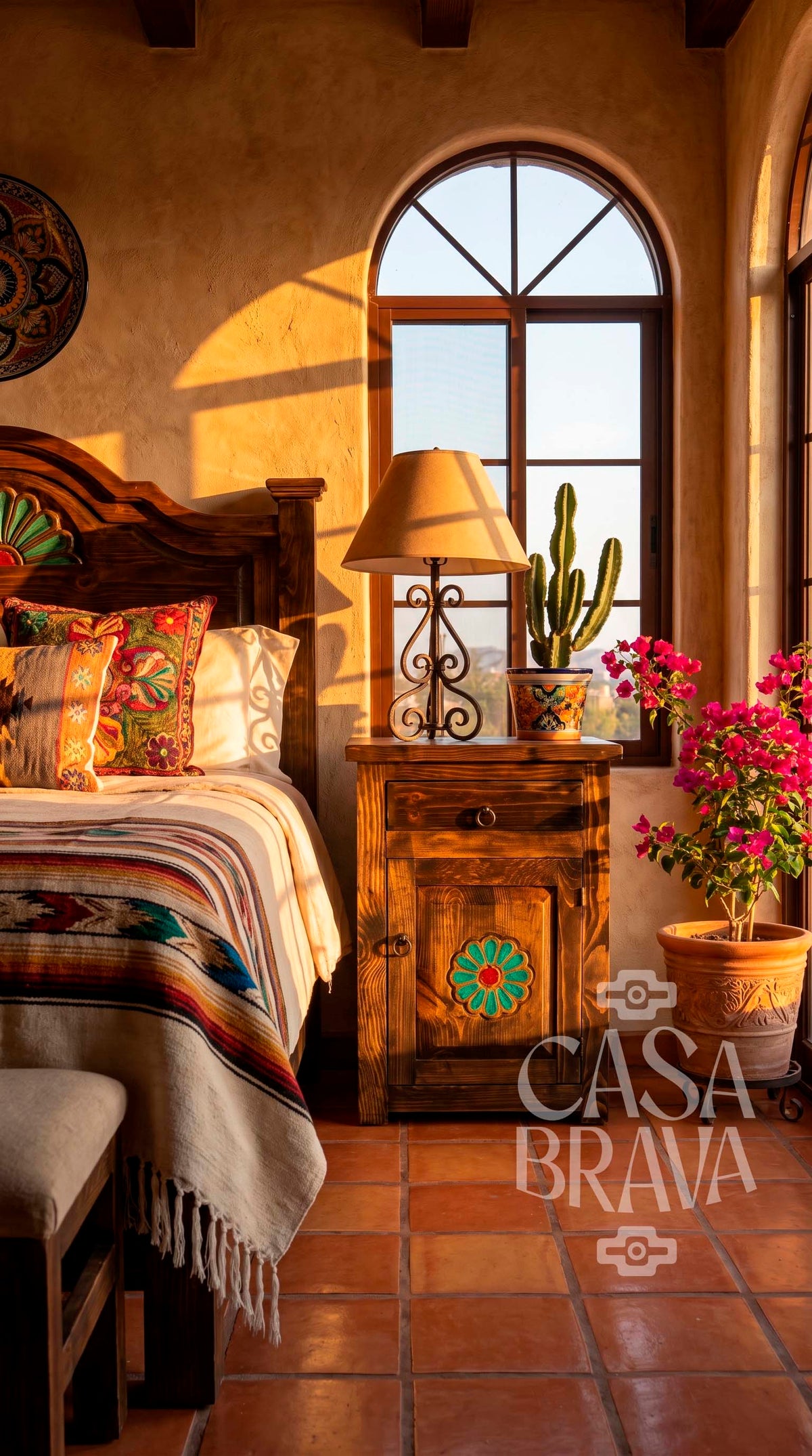 Campeche Rustic Nightstand – Mexican-Inspired Bedside Table