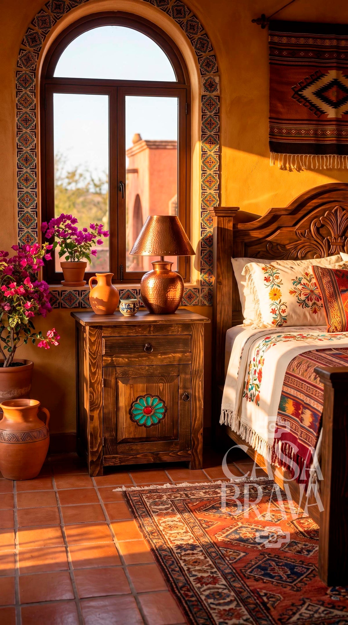 Campeche Rustic Nightstand – Mexican-Inspired Bedside Table