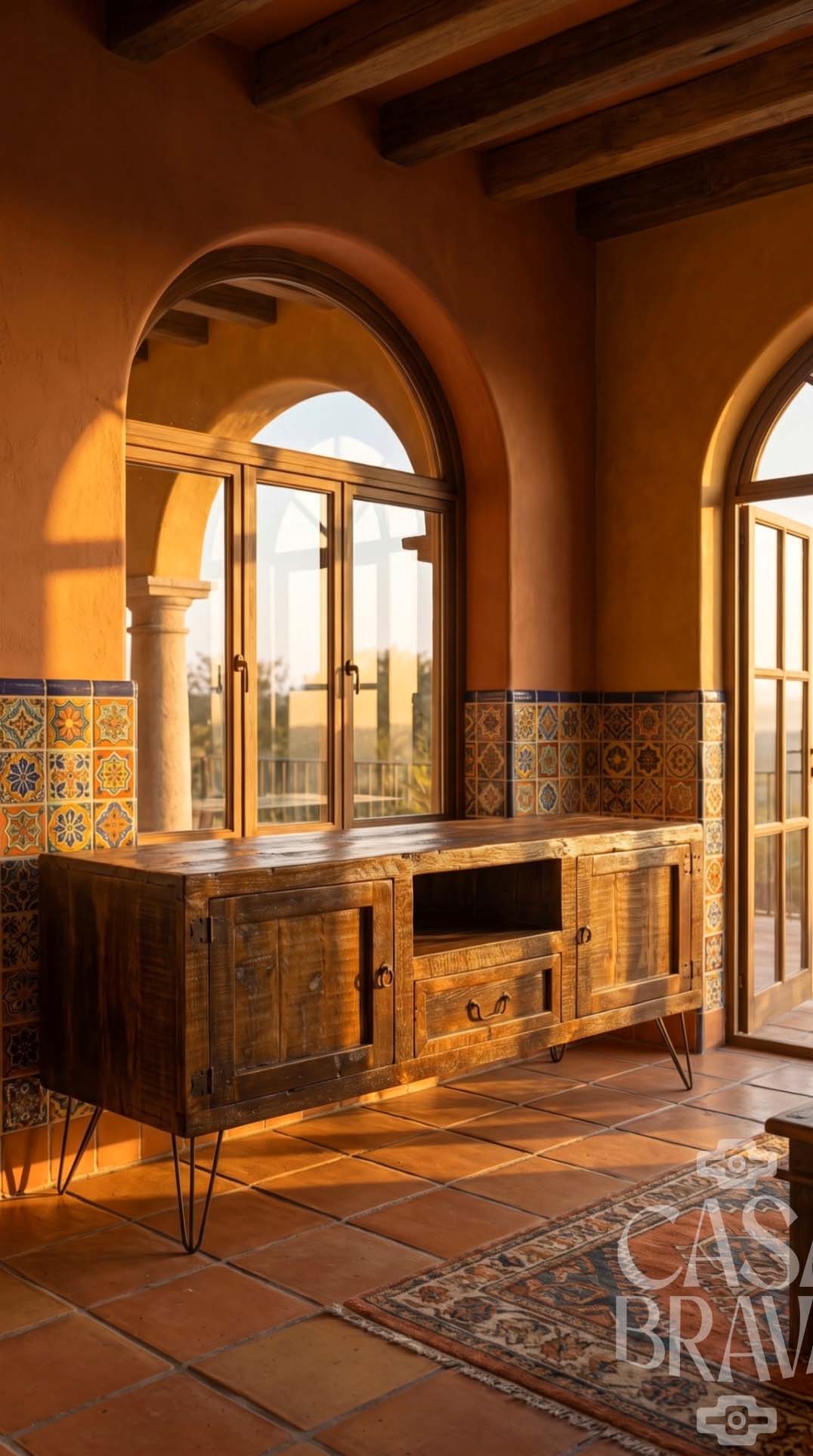 Guadalajara Rustic TV Console – Handcrafted Mexican Entertainment Center