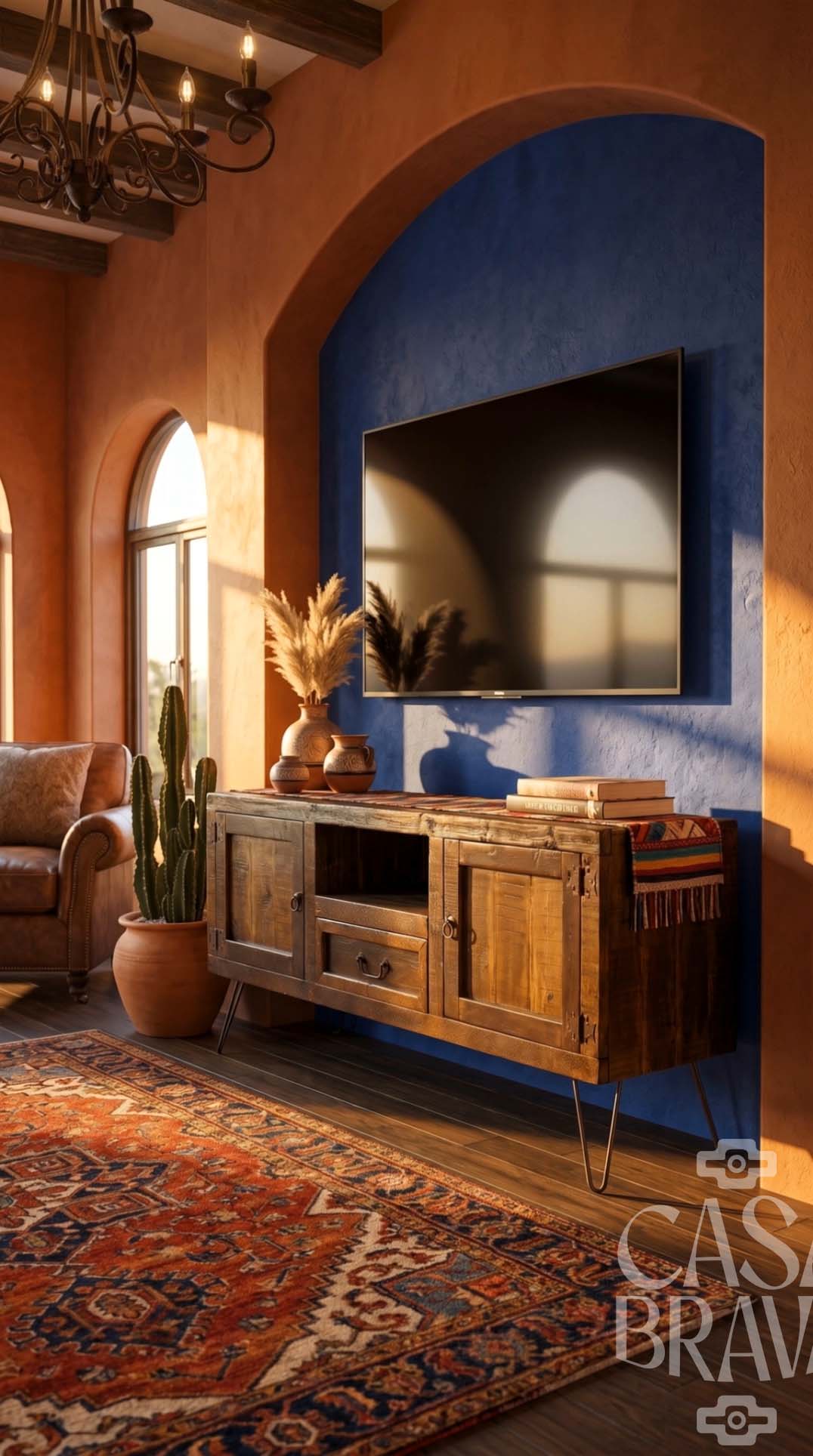 Guadalajara Rustic TV Console – Handcrafted Mexican Entertainment Center