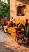 De Mezquite Rustic Patio Bench – Mexican-Inspired Outdoor Furniture