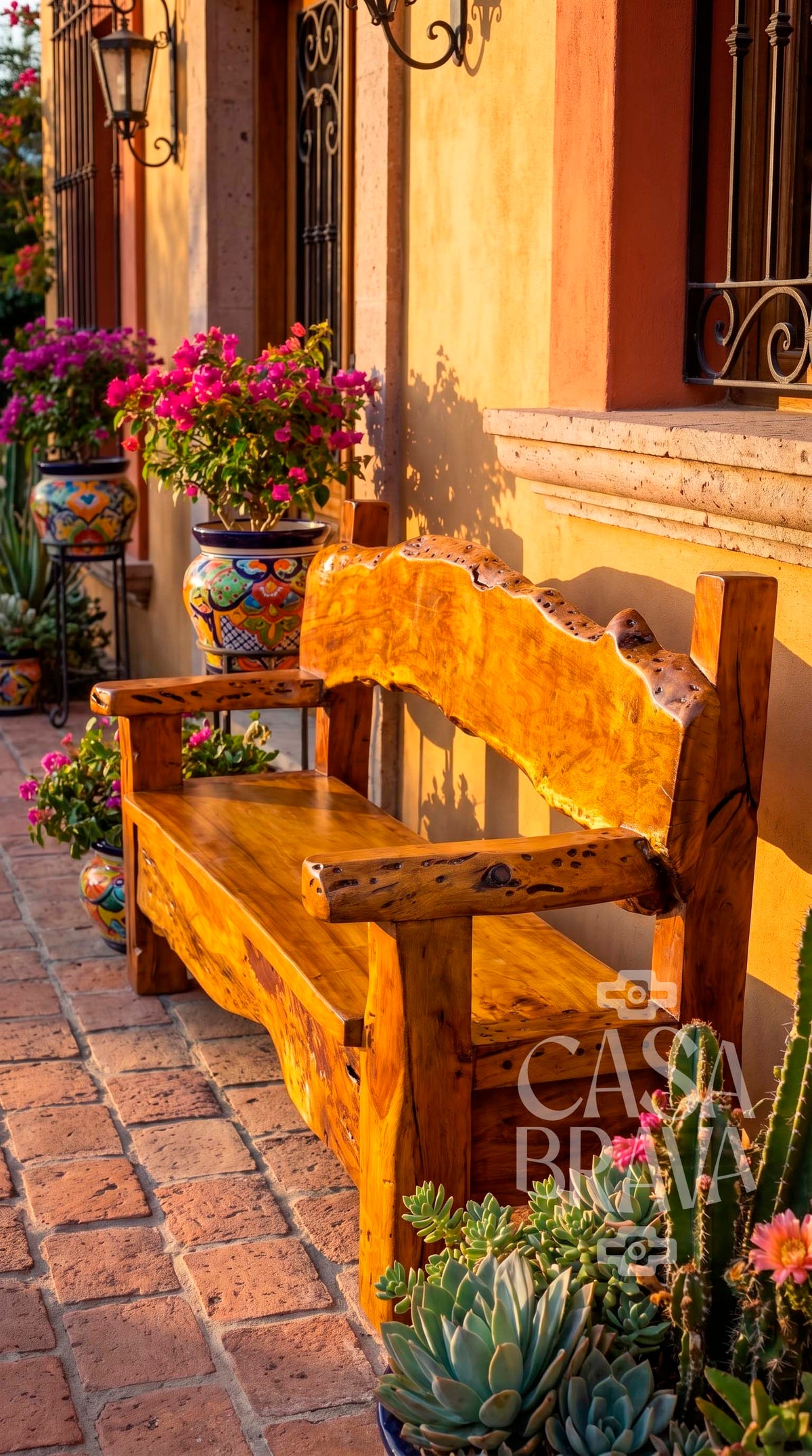 De Mezquite Rustic Patio Bench – Mexican-Inspired Outdoor Furniture