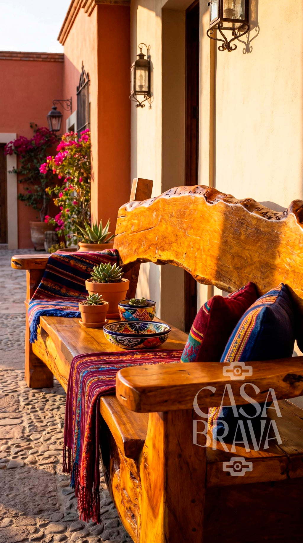 De Mezquite Rustic Patio Bench – Mexican-Inspired Outdoor Furniture