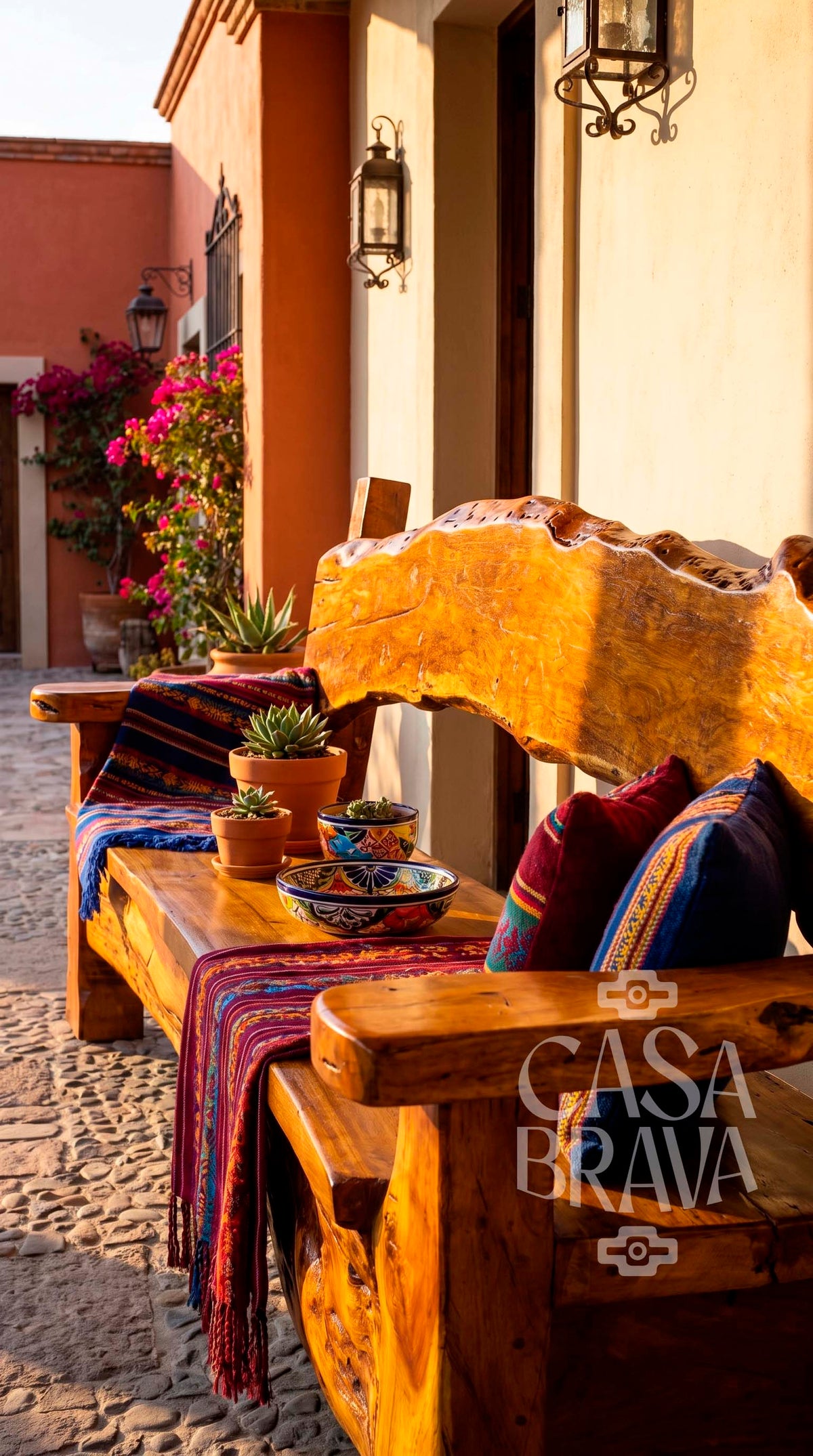 De Mezquite Rustic Patio Bench – Mexican-Inspired Outdoor Furniture