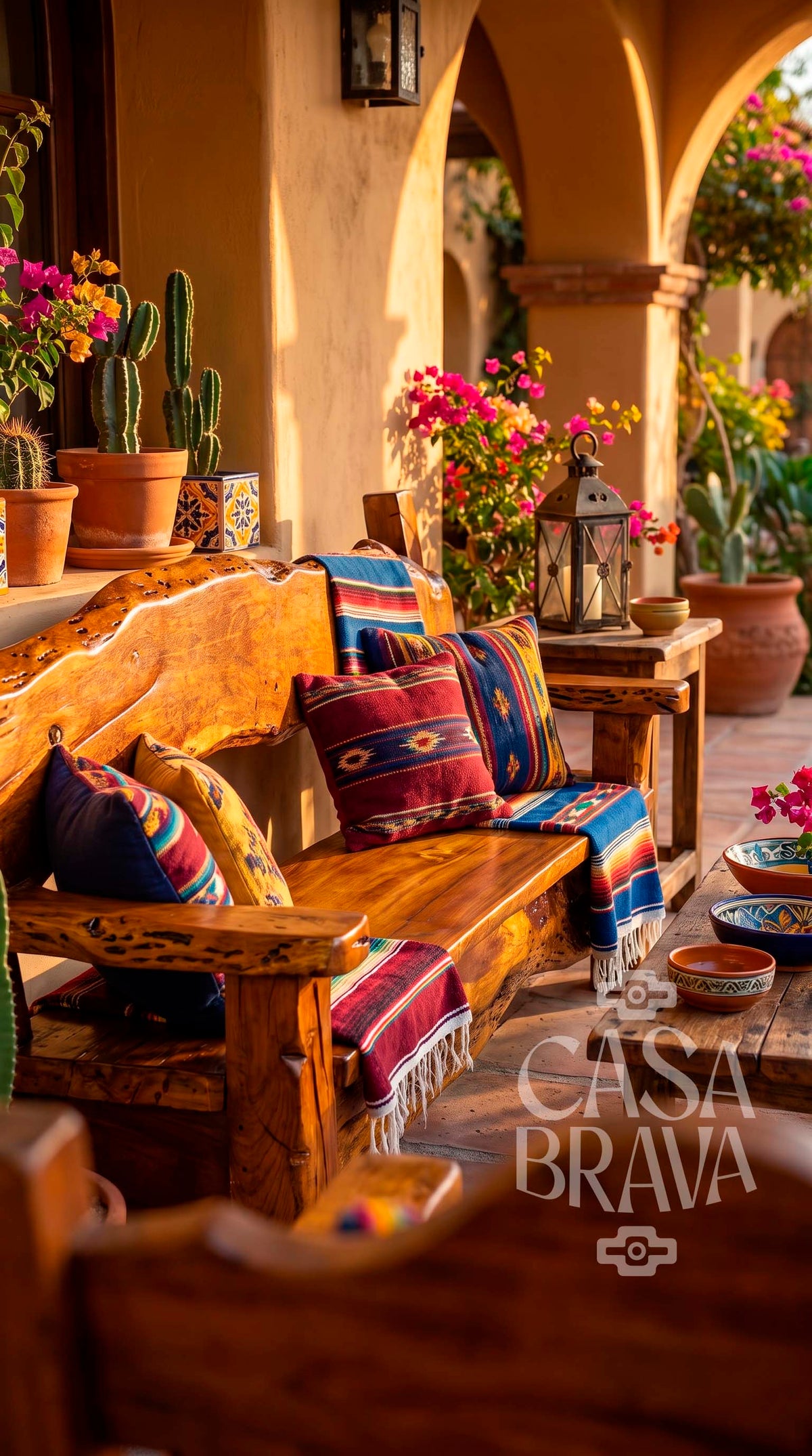 De Mezquite Rustic Patio Bench – Mexican-Inspired Outdoor Furniture