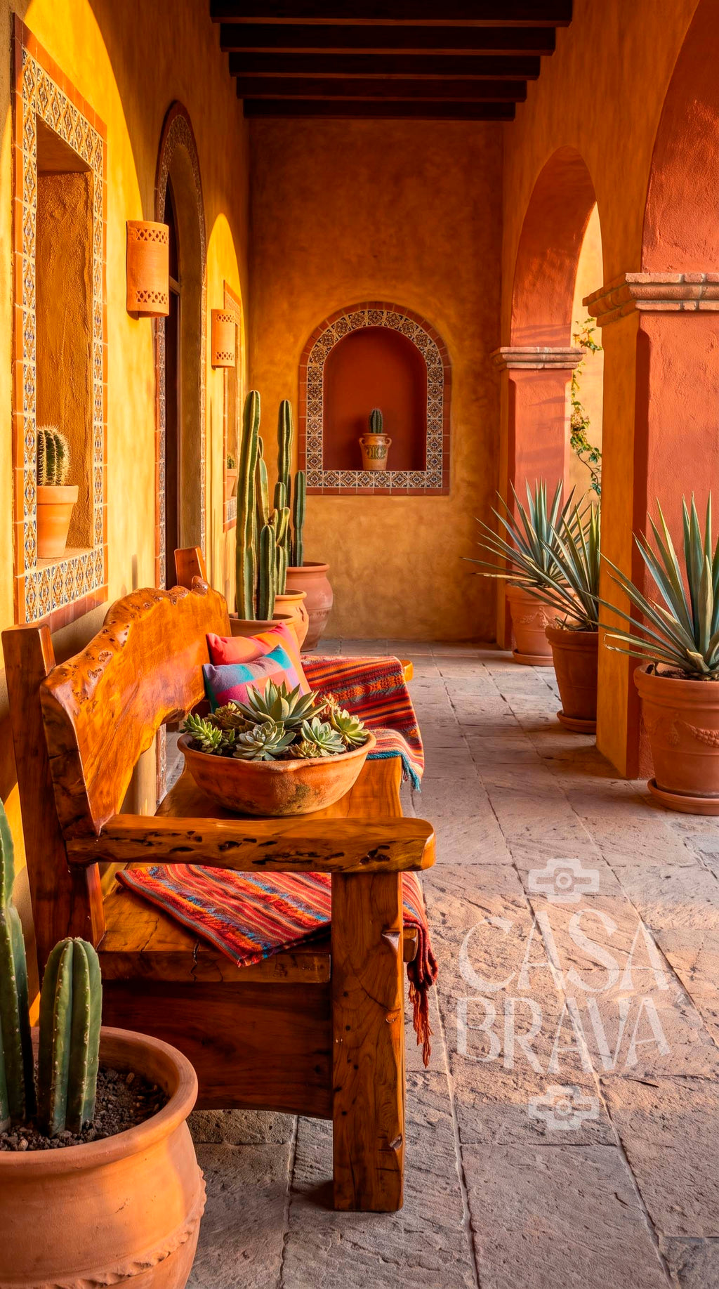 De Mezquite Rustic Patio Bench – Mexican-Inspired Outdoor Furniture