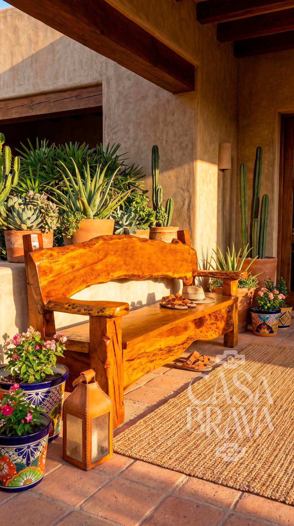 De Mezquite Rustic Patio Bench – Mexican-Inspired Outdoor Furniture