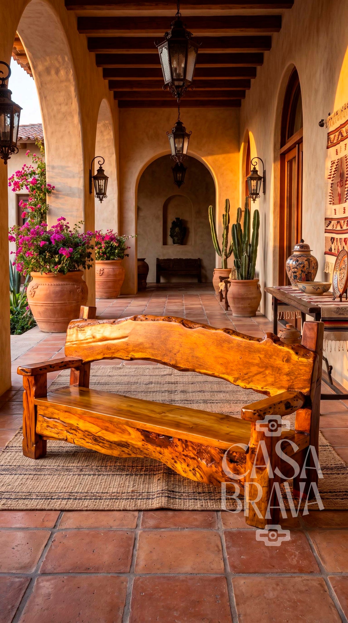 De Mezquite Rustic Patio Bench – Mexican-Inspired Outdoor Furniture