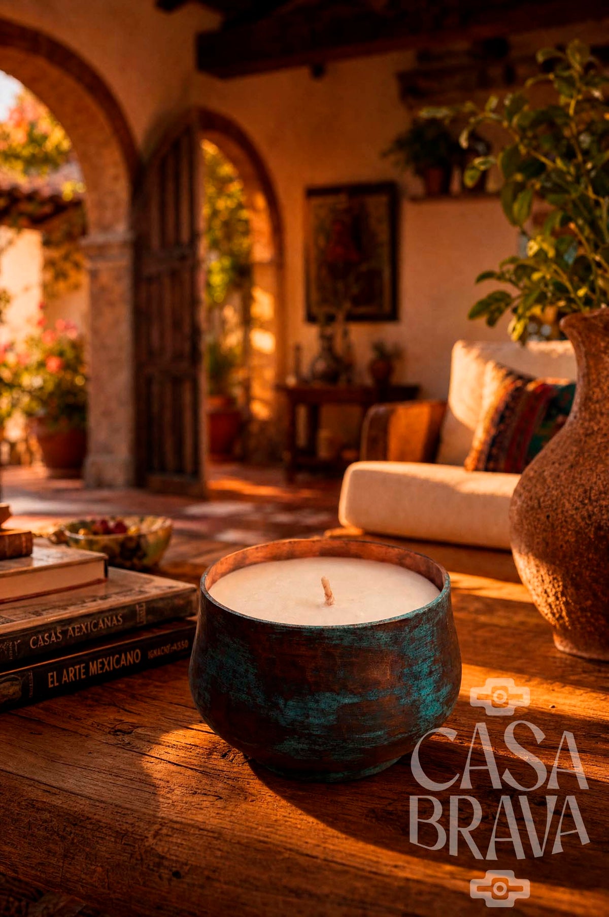 Candela Hammered Copper Candle Holder