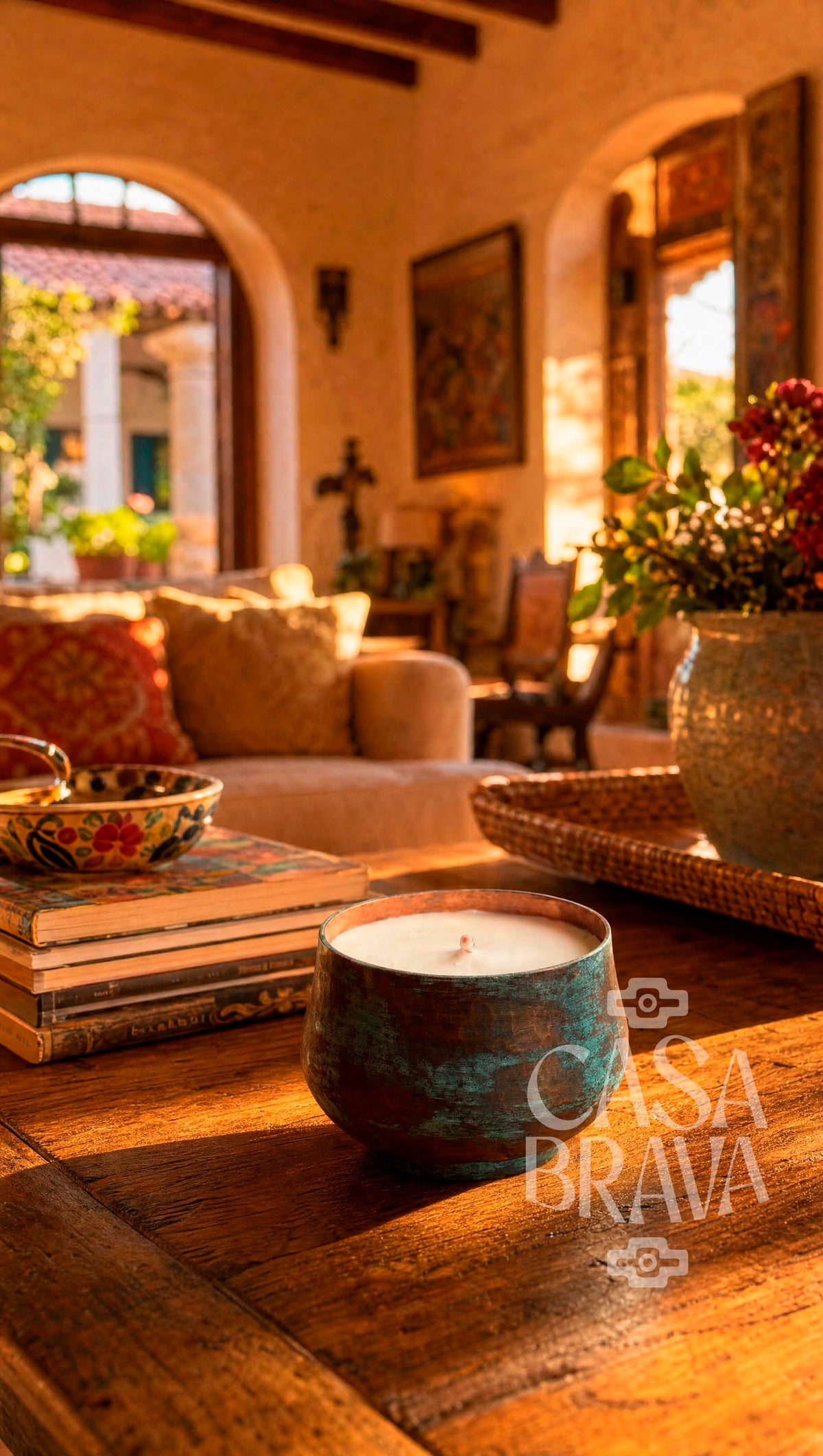 Candela Hammered Copper Candle Holder