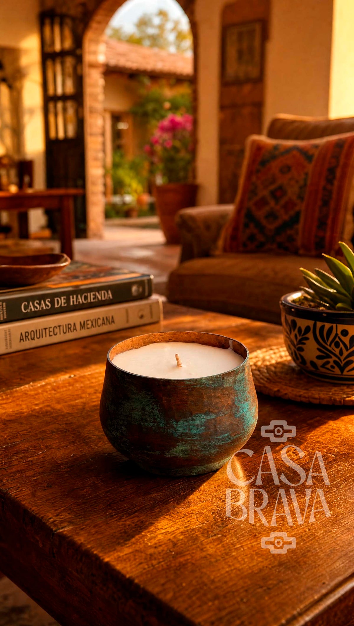 Candela Hammered Copper Candle Holder