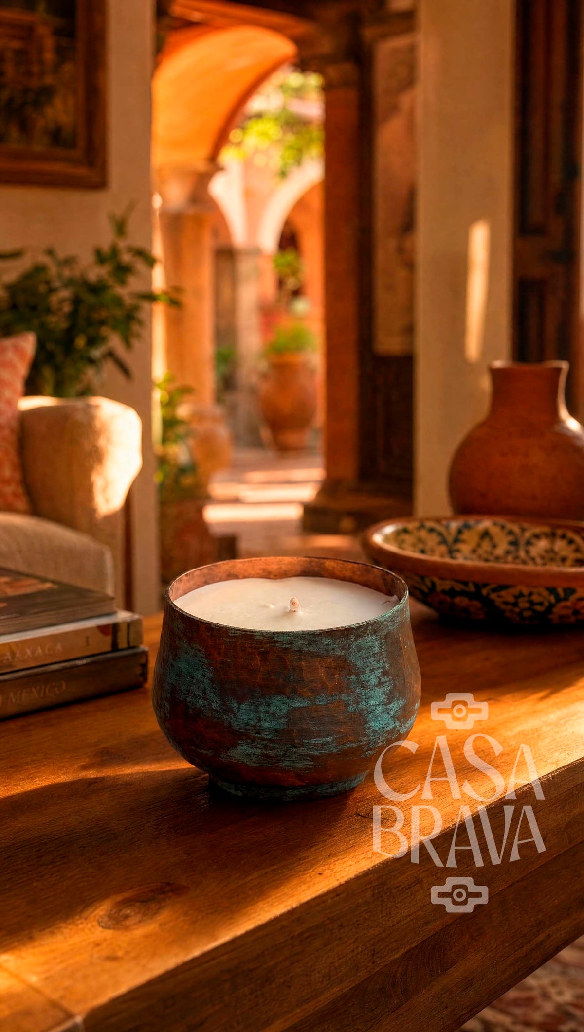 Candela Hammered Copper Candle Holder