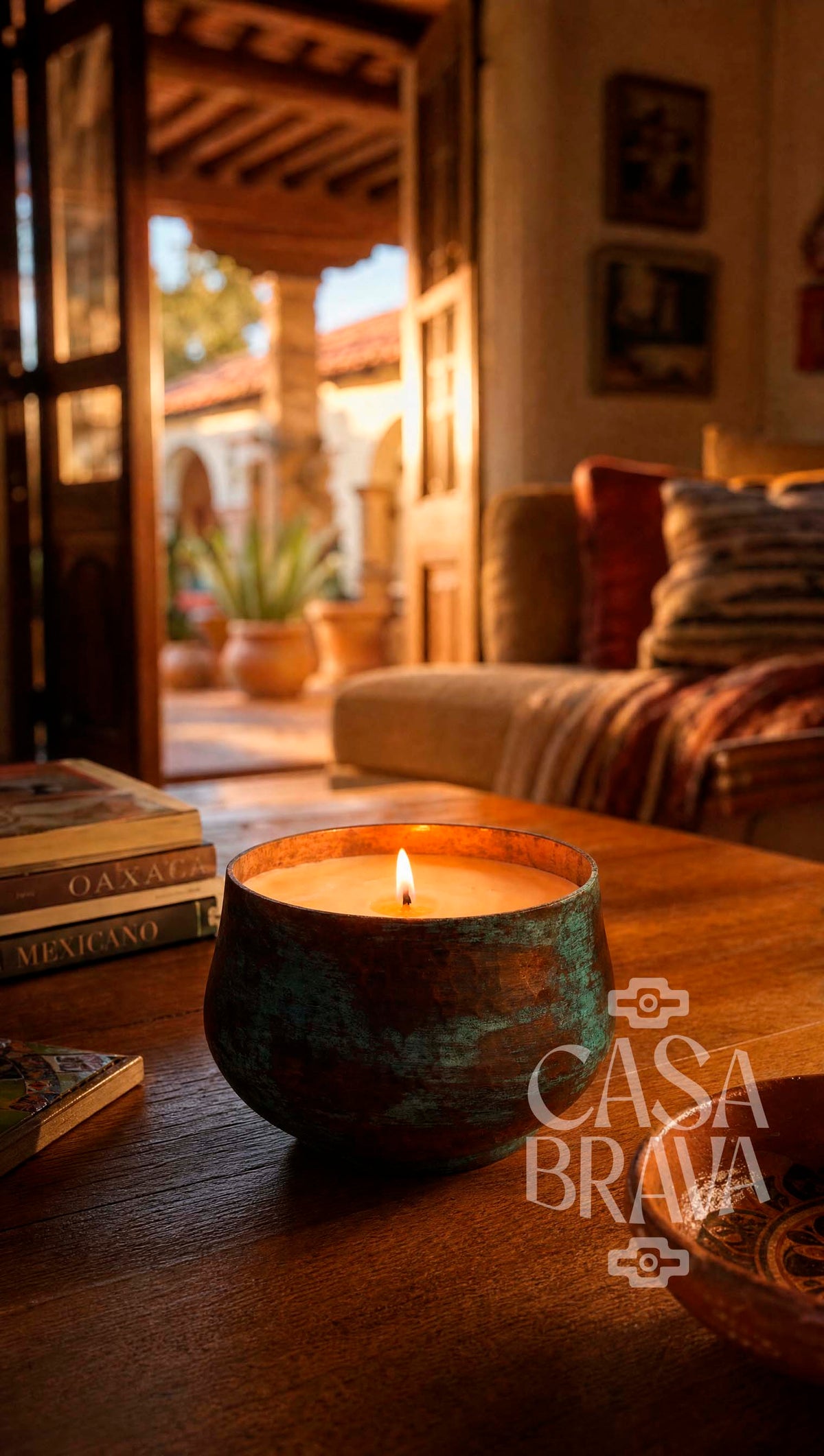 Candela Hammered Copper Candle Holder