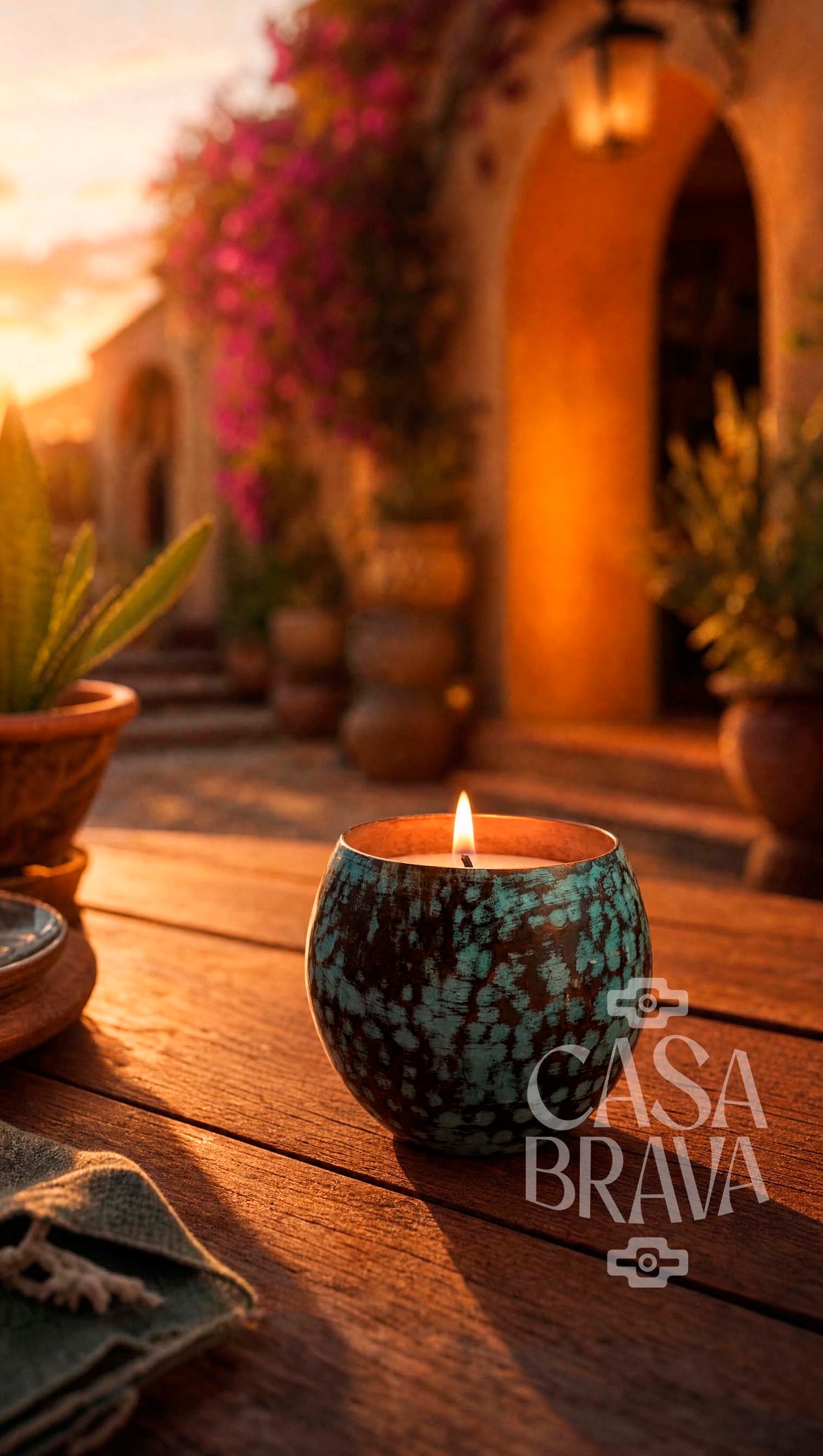 Fragua Hammered Copper Candle