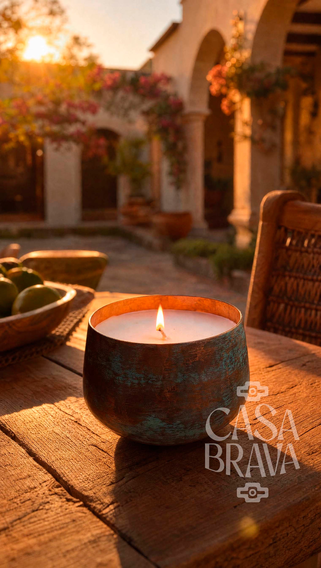 Ollita Hammered Copper Candle