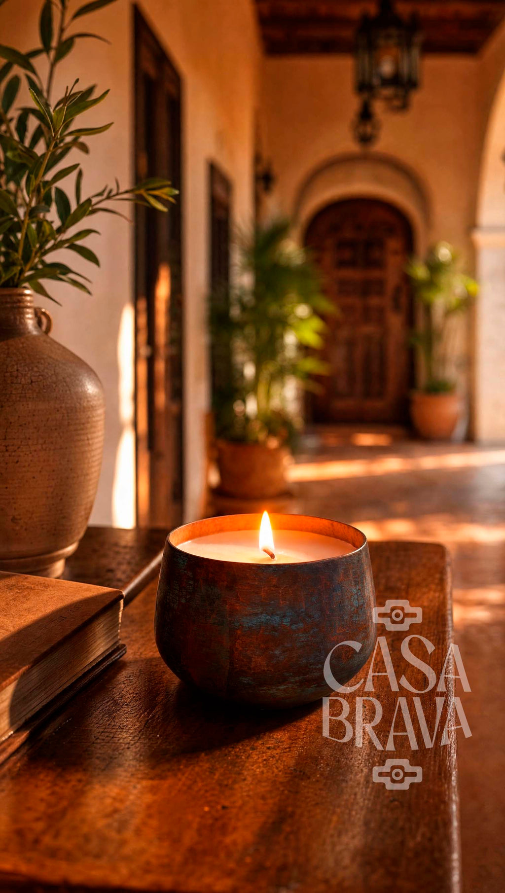 Ollita Hammered Copper Candle