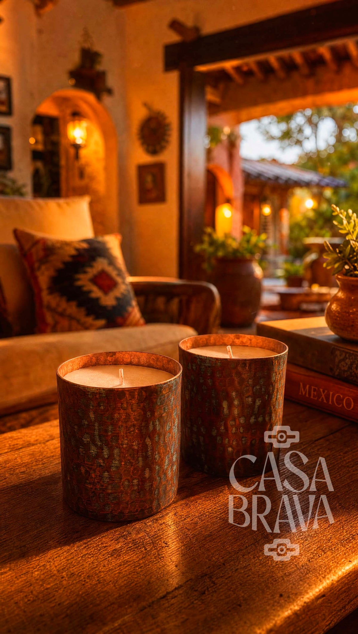 Tutui Hammered Copper Candle