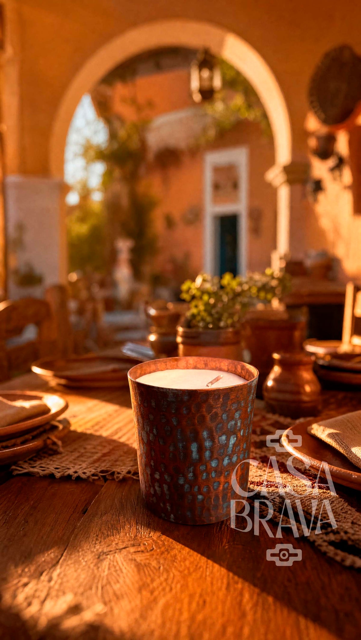 Tutui Hammered Copper Candle