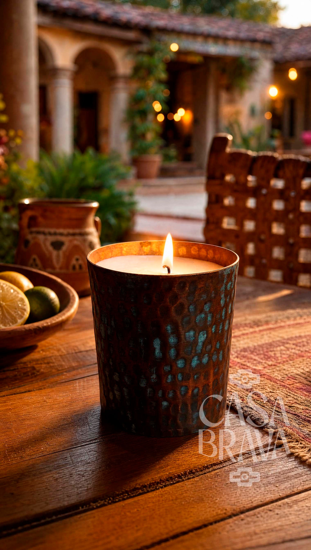 Tutui Hammered Copper Candle