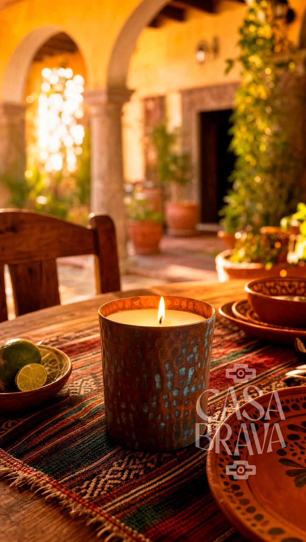 Tutui Hammered Copper Candle